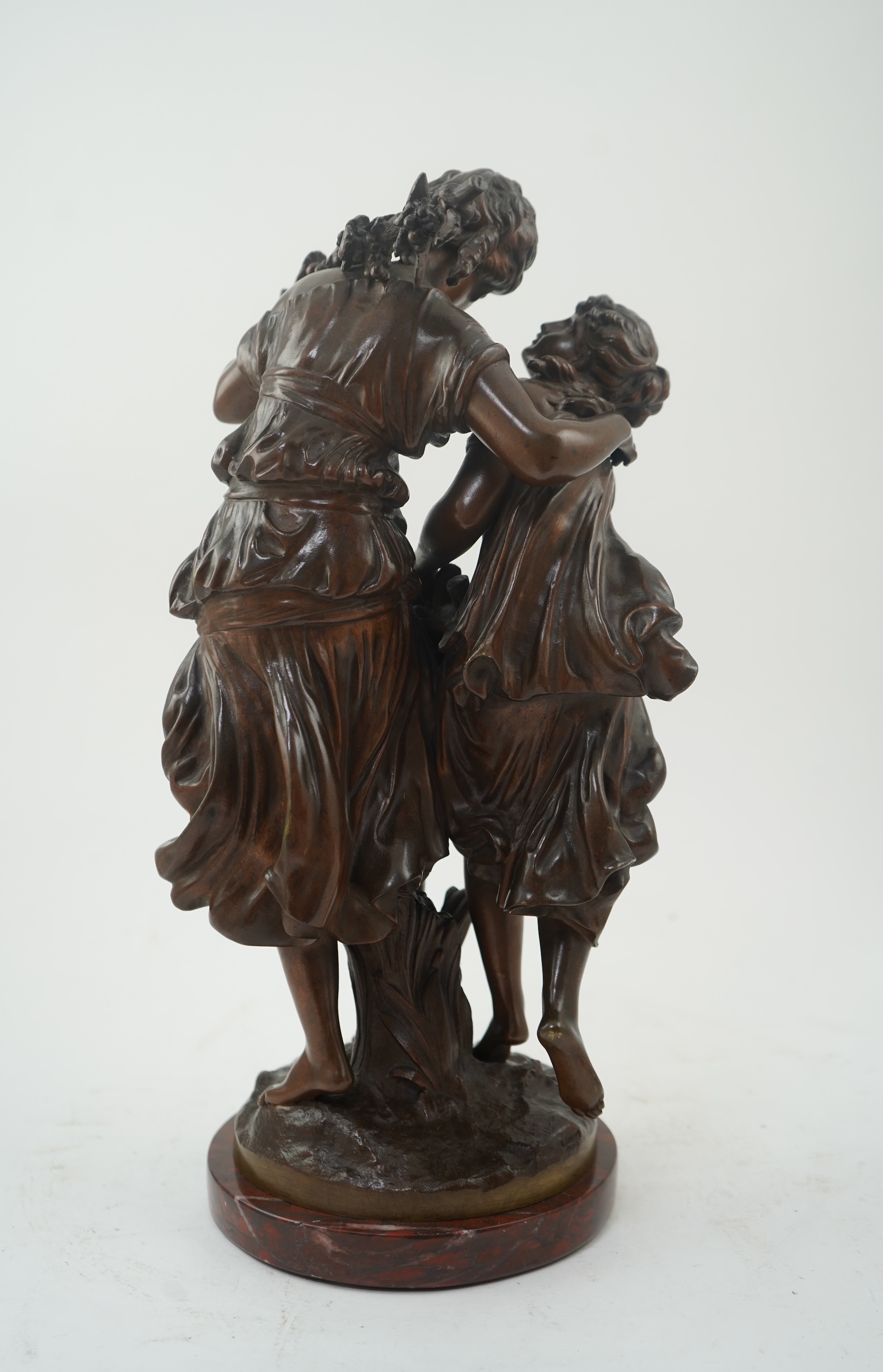 Mathurin Moreau (1822-1912), ‘Les Soeurs’. A patinated bronze